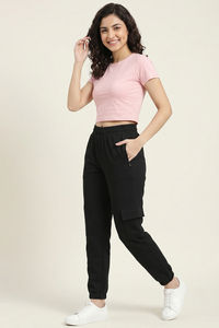 Zivame Knit Cotton Loungewear Bottom - Black Beauty — thumbnail 5